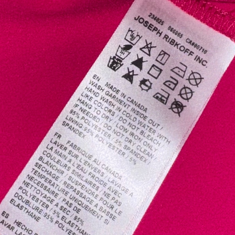 JOSEPH RIBKOFF Dress Pink Stretch Twill Sheath Office Secy  / Puff Sleeves sz 10 - Picture 13 of 14